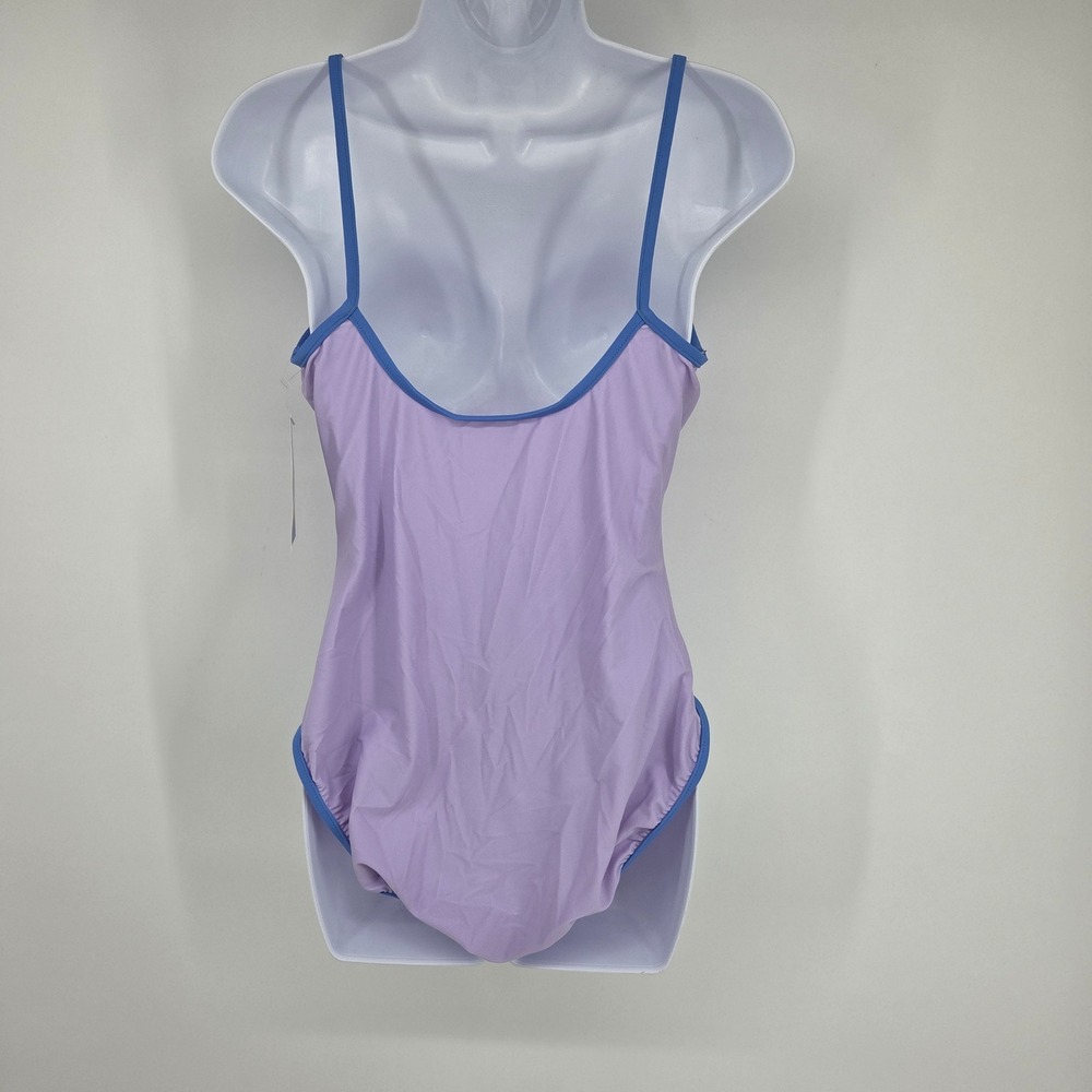Jantzen Womens One Piece Swimsuit Orchid Purple Blue Trim Size 16 NWT 38450 - Picture 2 of 6